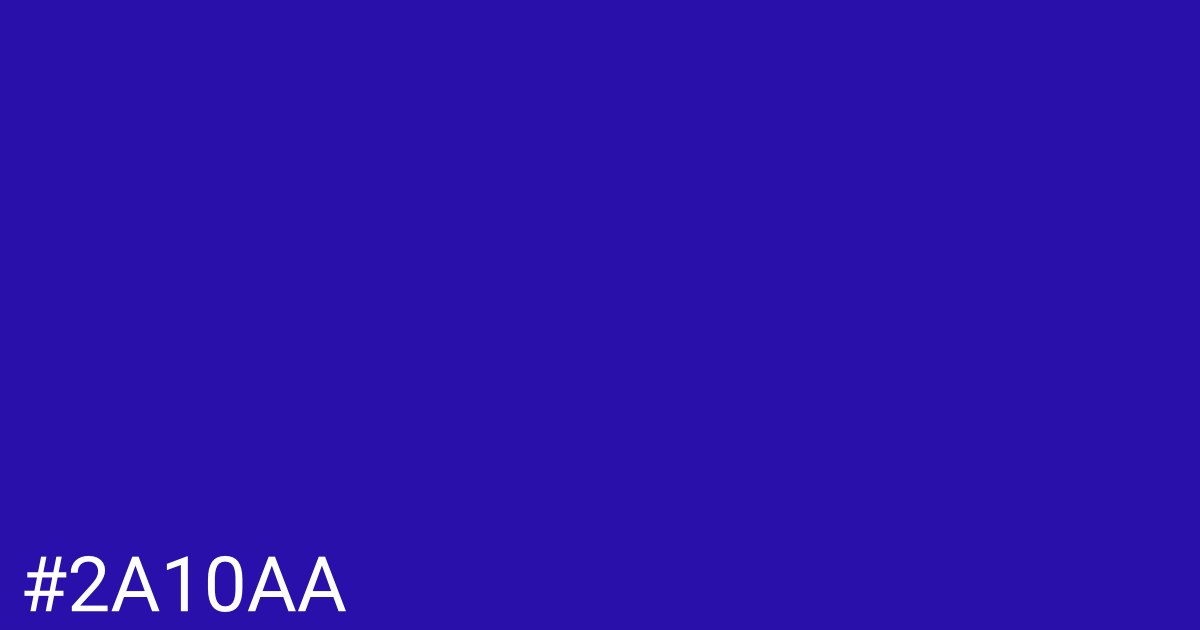 Hex color #2a10aa graphic