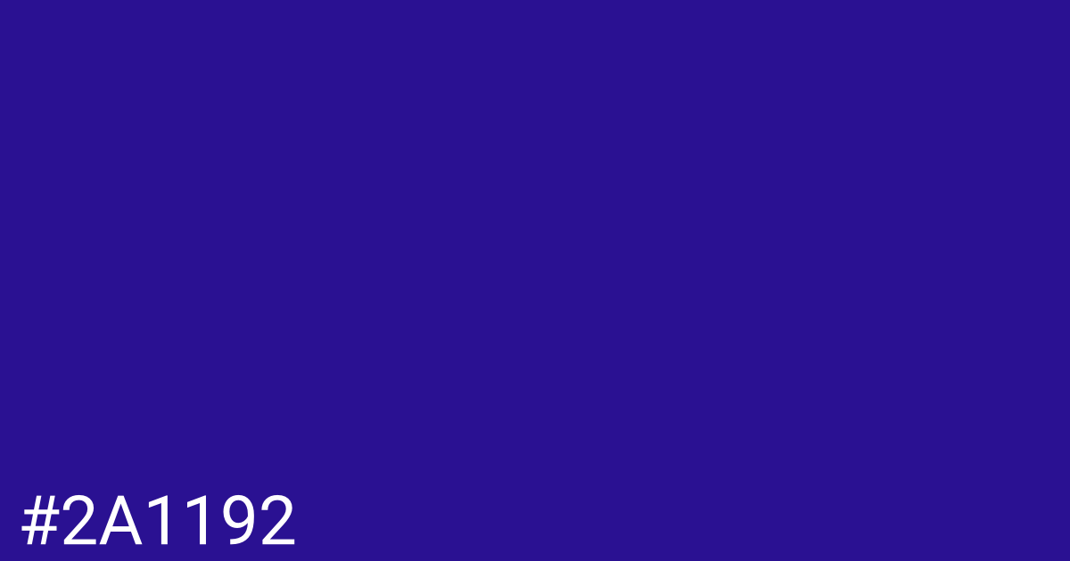 Hex color #2a1192 graphic