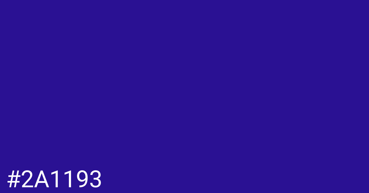 Hex color #2a1193 graphic