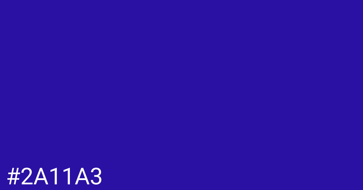 Hex color #2a11a3 graphic