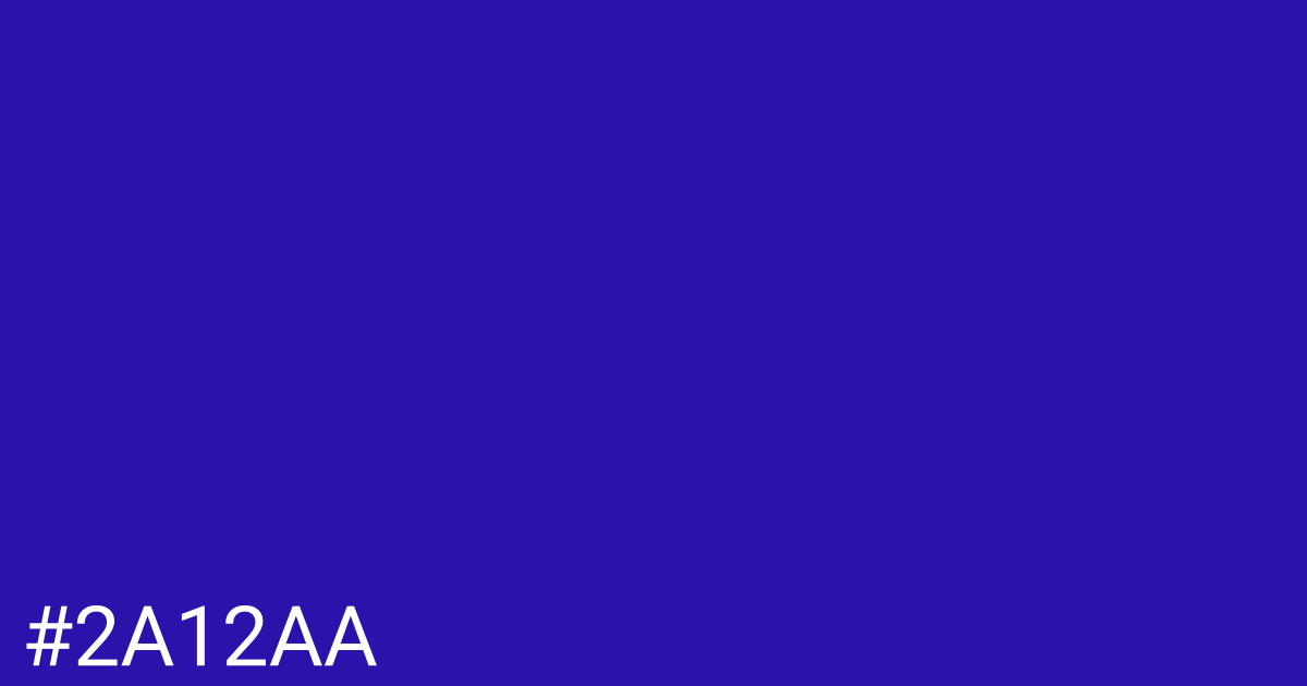 Hex color #2a12aa graphic