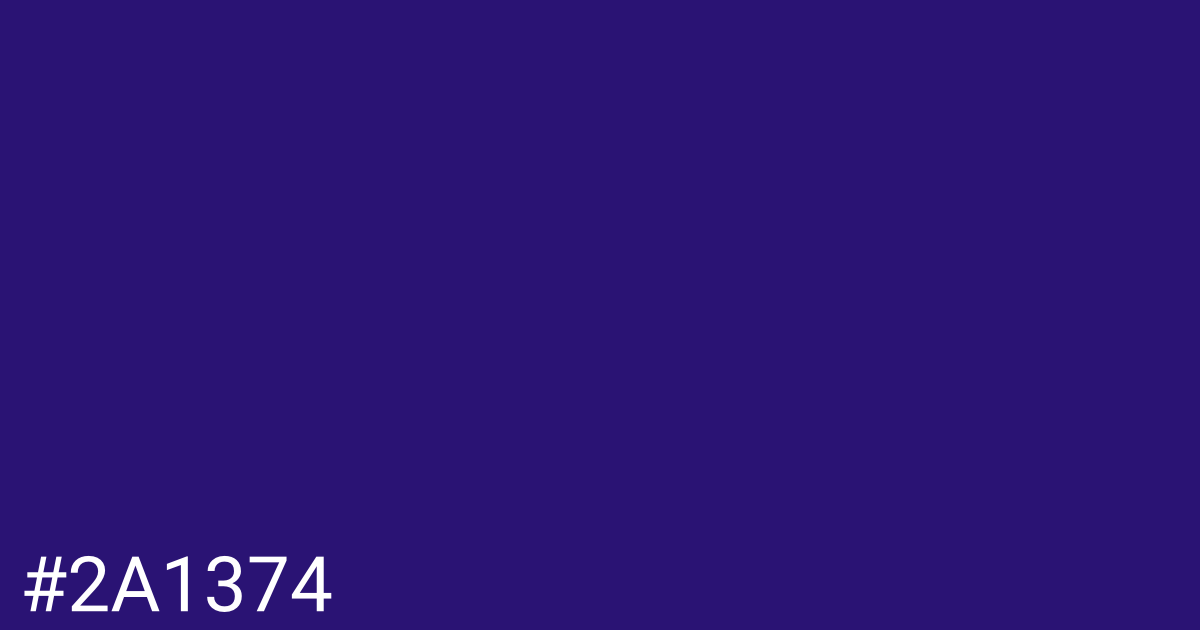 Hex color #2a1374 graphic