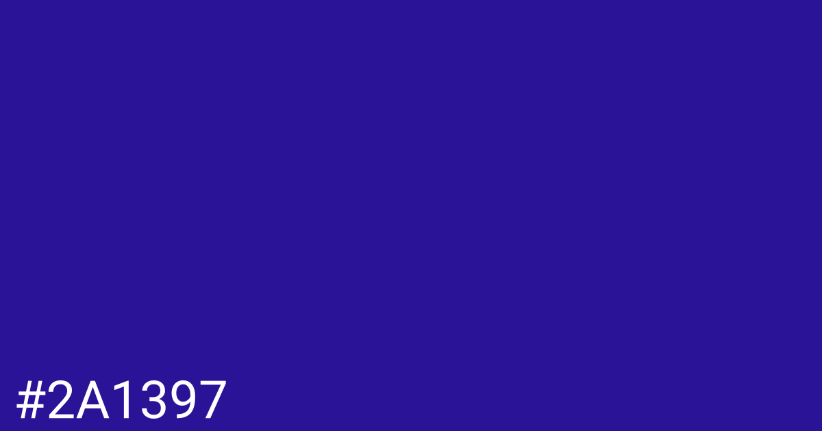Hex color #2a1397 graphic