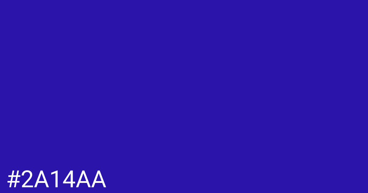 Hex color #2a14aa graphic