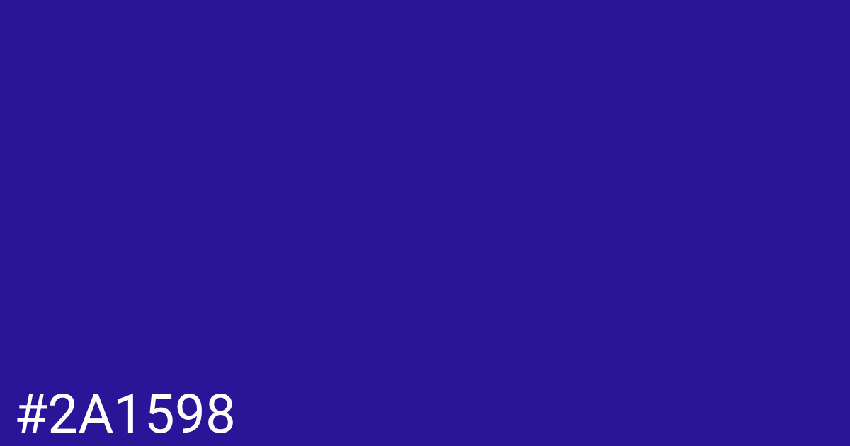 Hex color #2a1598 graphic