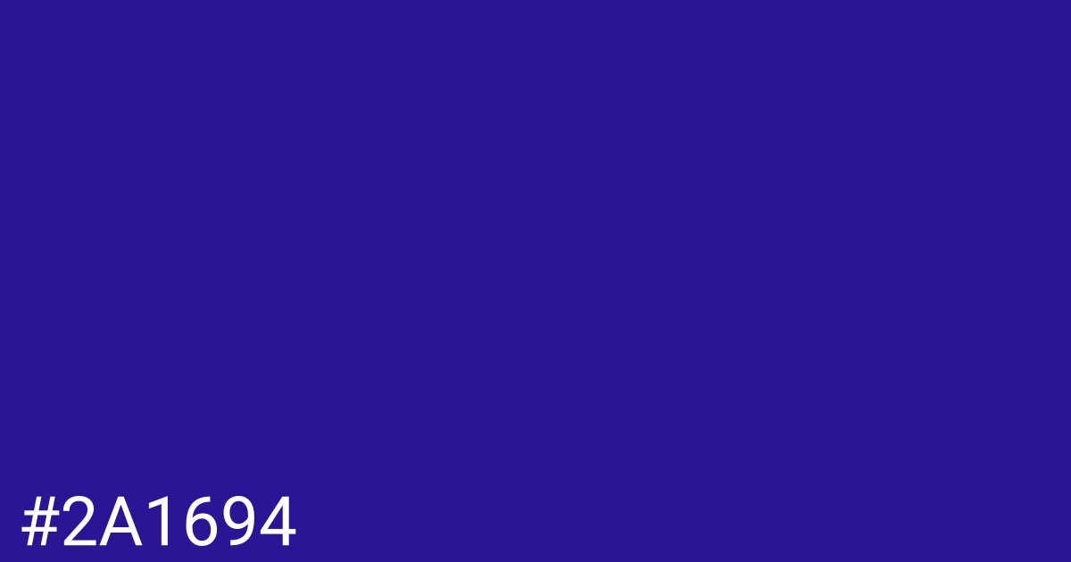 Hex color #2a1694 graphic