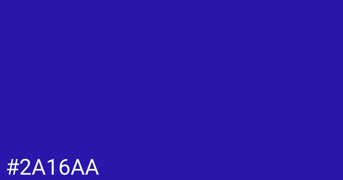 Hex color #2a16aa graphic