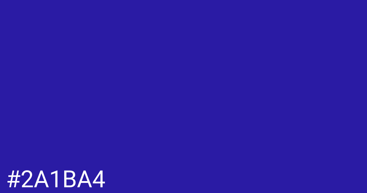 Hex color #2a1ba4 graphic