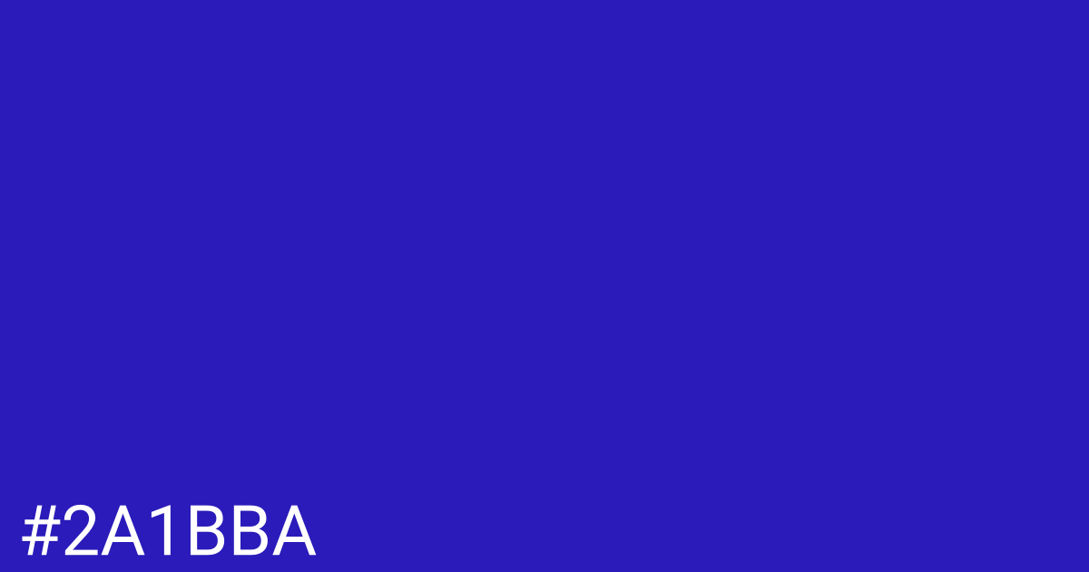 Hex color #2a1bba graphic