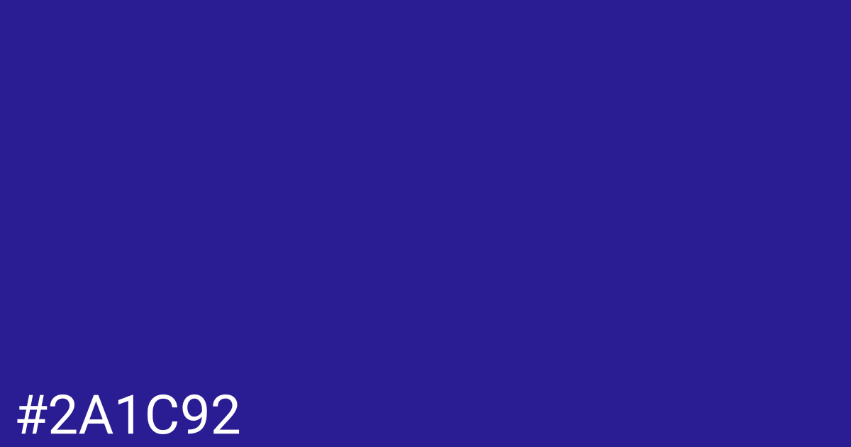 Hex color #2a1c92 graphic