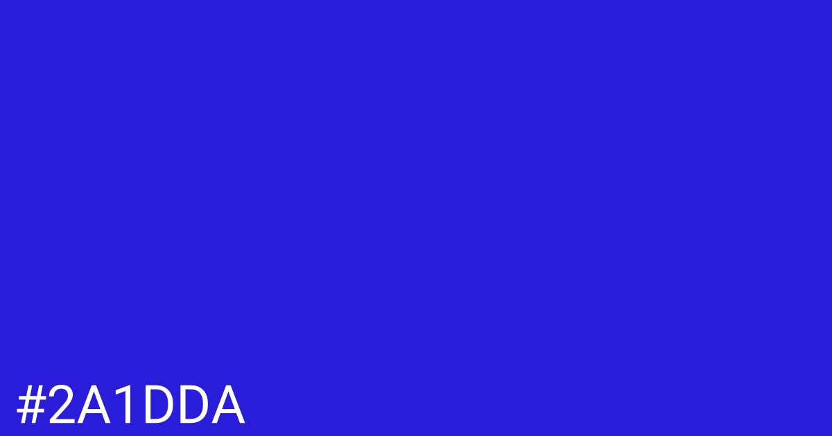 Hex color #2a1dda graphic