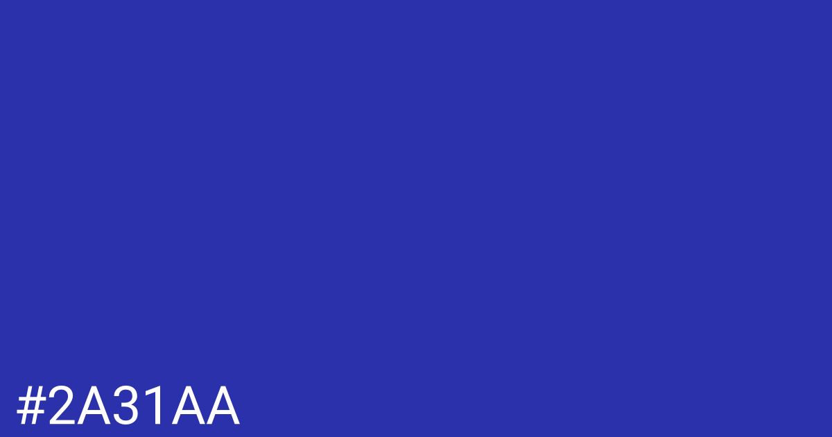 Hex color #2a31aa graphic