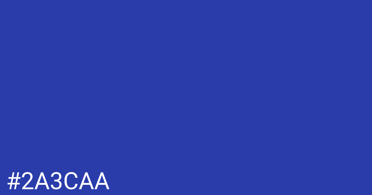 Hex color #2a3caa graphic
