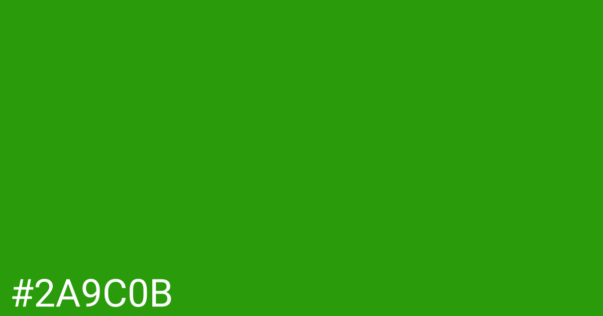Hex color #2a9c0b graphic