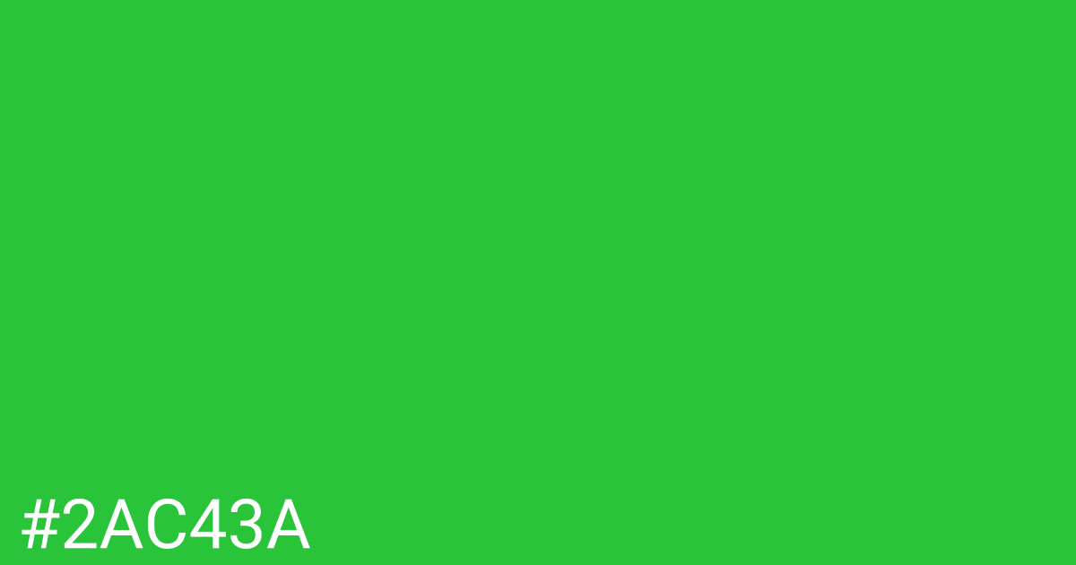 Hex color #2ac43a graphic