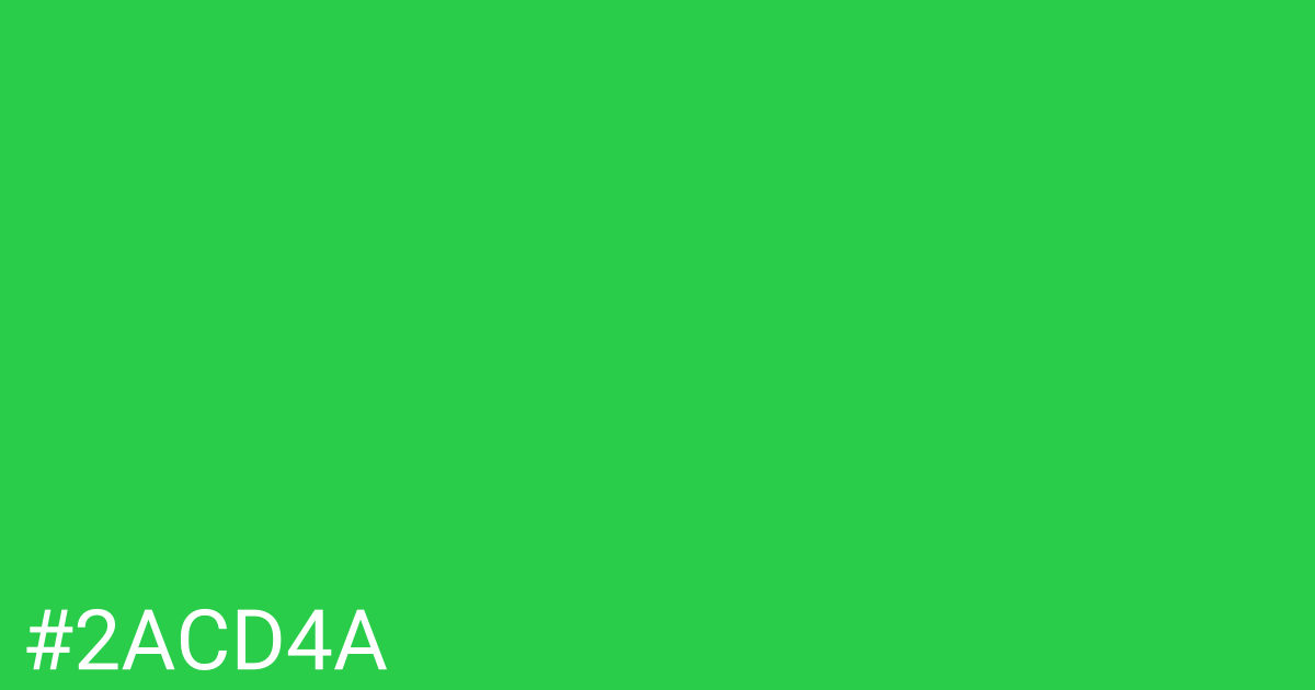 Hex color #2acd4a graphic