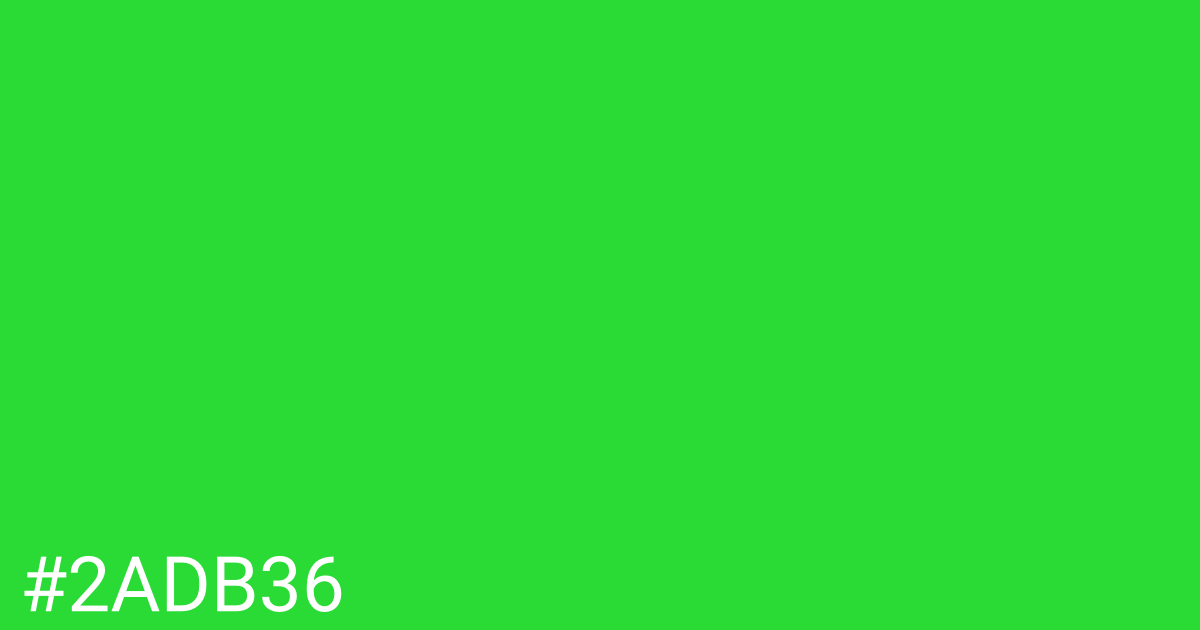 Hex color #2adb36 graphic