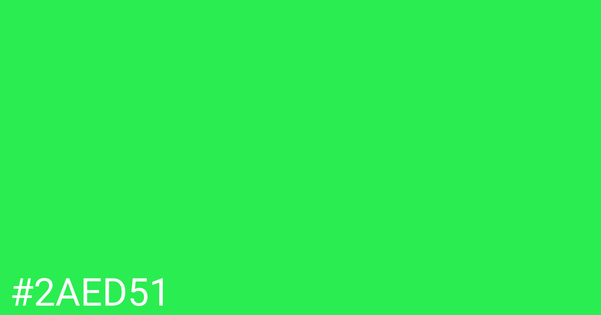 Hex color #2aed51 graphic