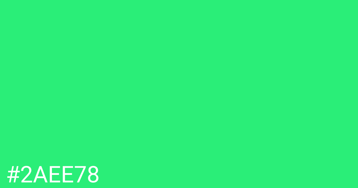 Hex color #2aee78 graphic