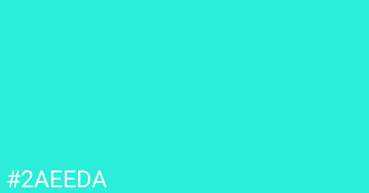 Hex color #2aeeda graphic