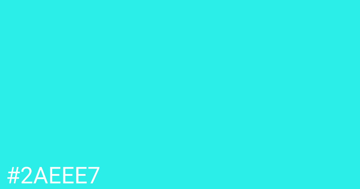 Hex color #2aeee7 graphic