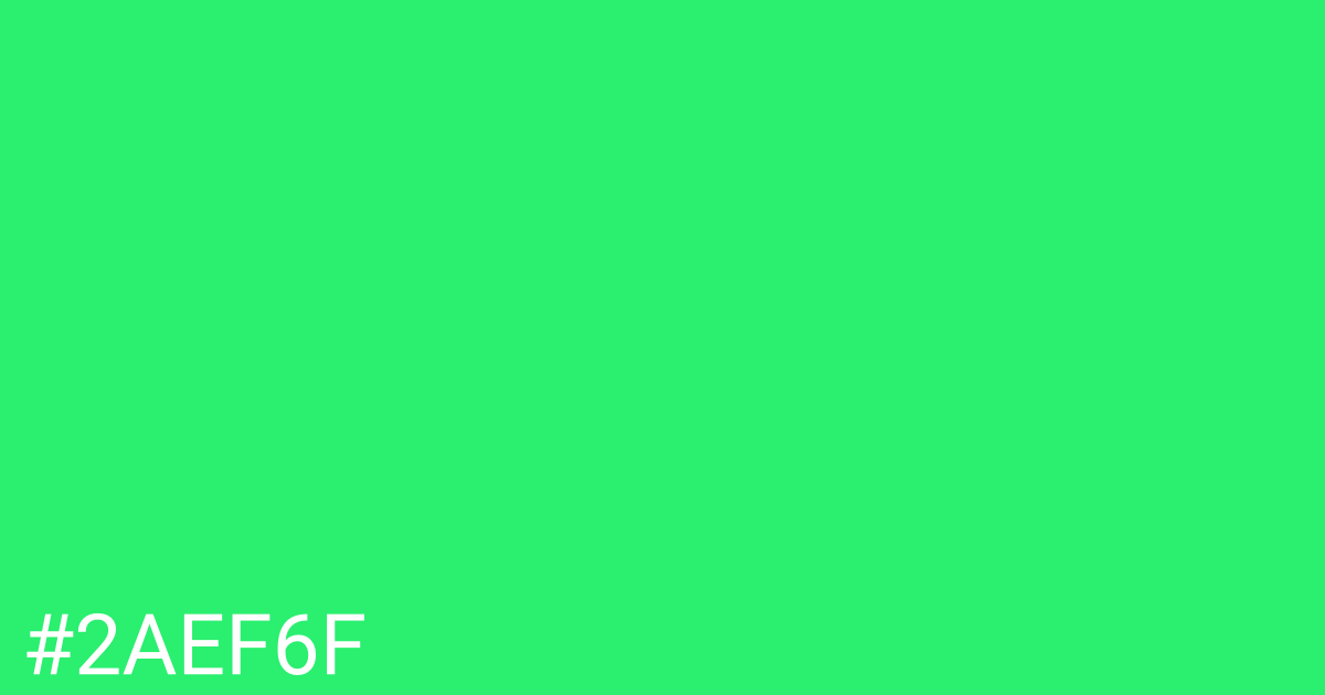 Hex color #2aef6f graphic