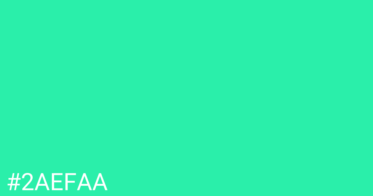 Hex color #2aefaa graphic