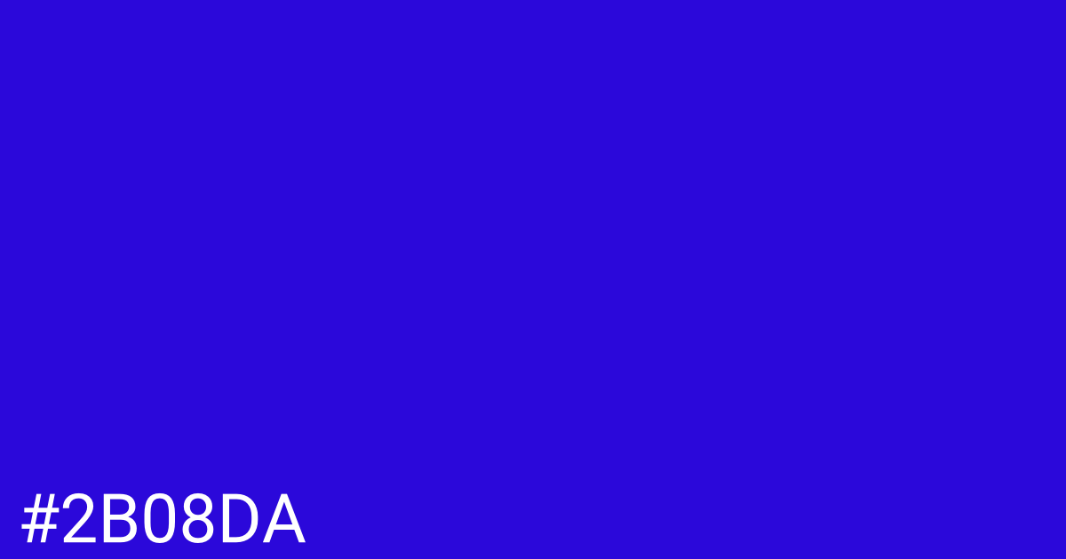 Hex color #2b08da graphic