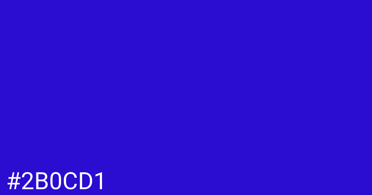 Hex color #2b0cd1 graphic