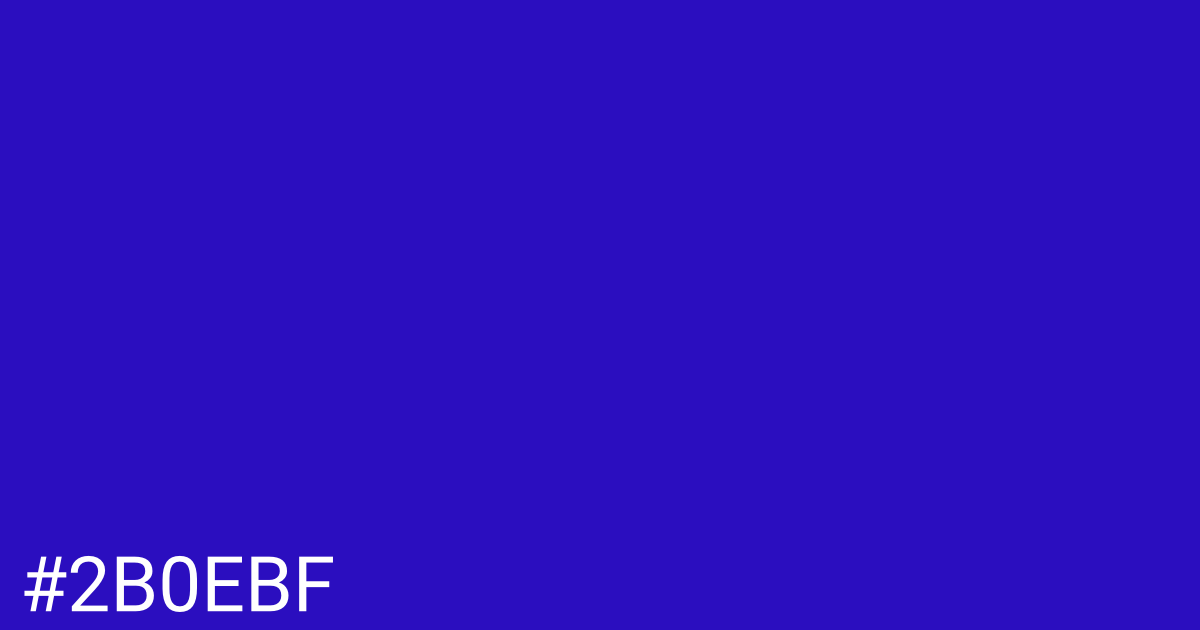 Hex color #2b0ebf graphic