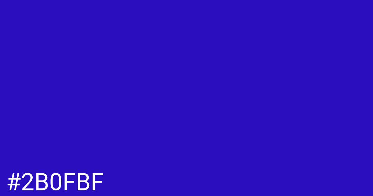 Hex color #2b0fbf graphic