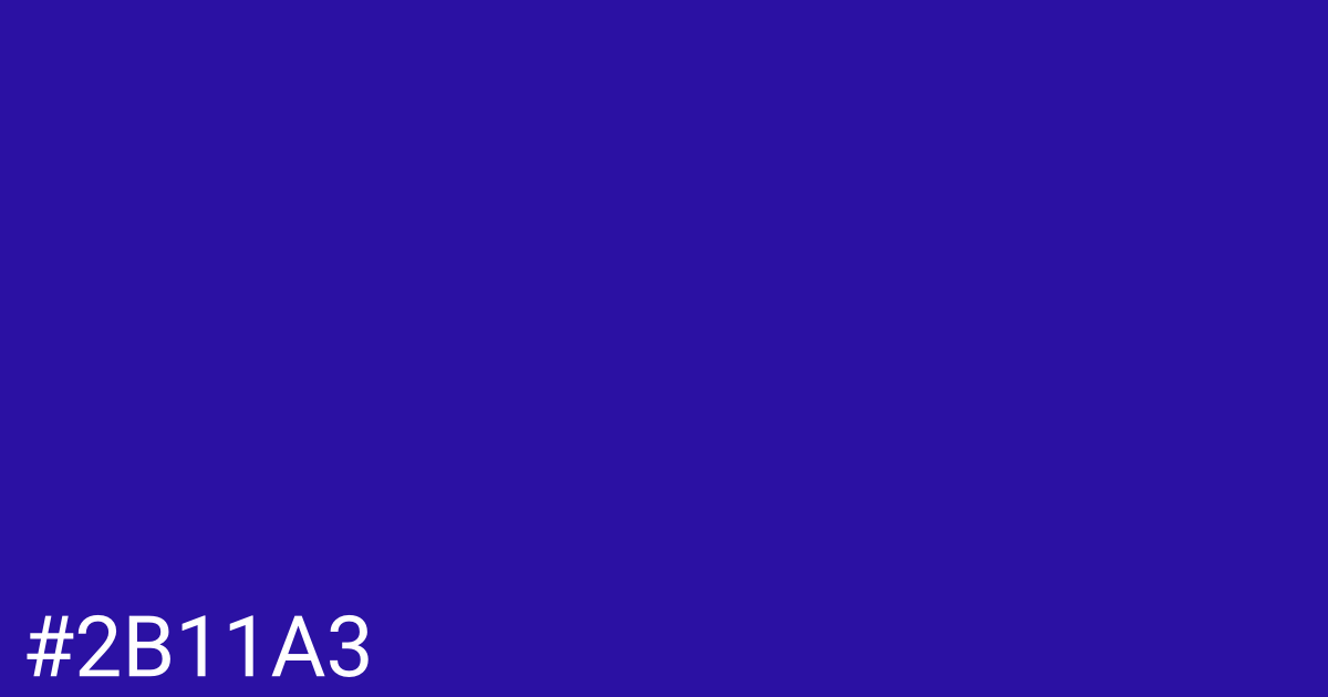 Hex color #2b11a3 graphic