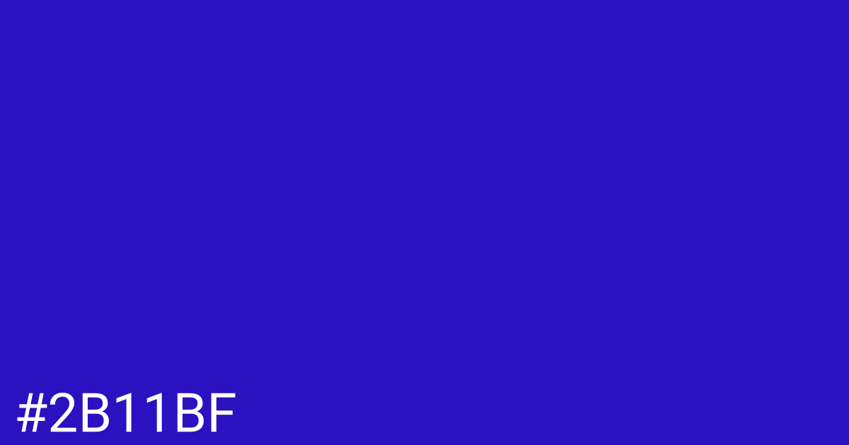 Hex color #2b11bf graphic