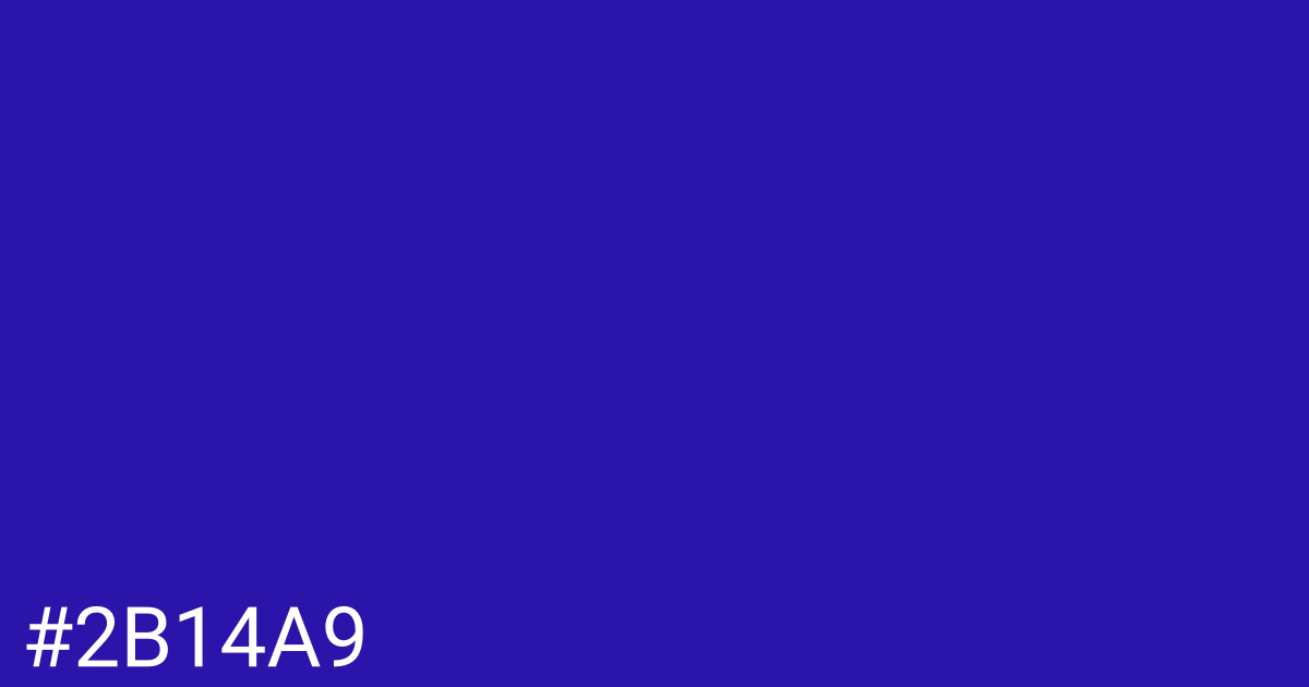 Hex color #2b14a9 graphic