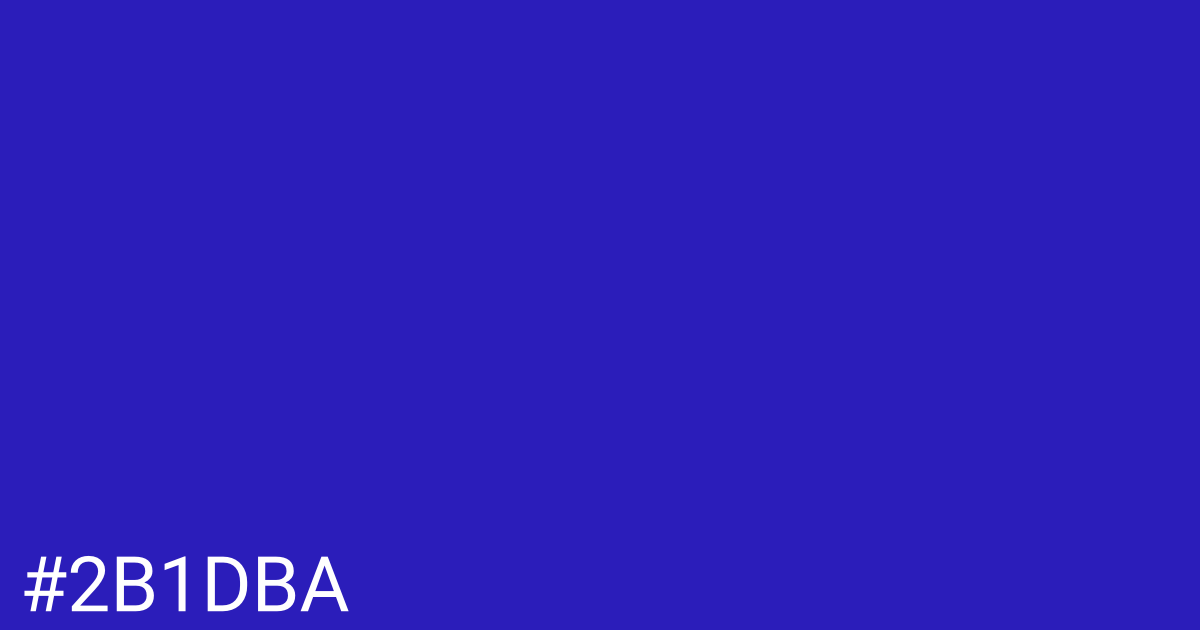 Hex color #2b1dba graphic