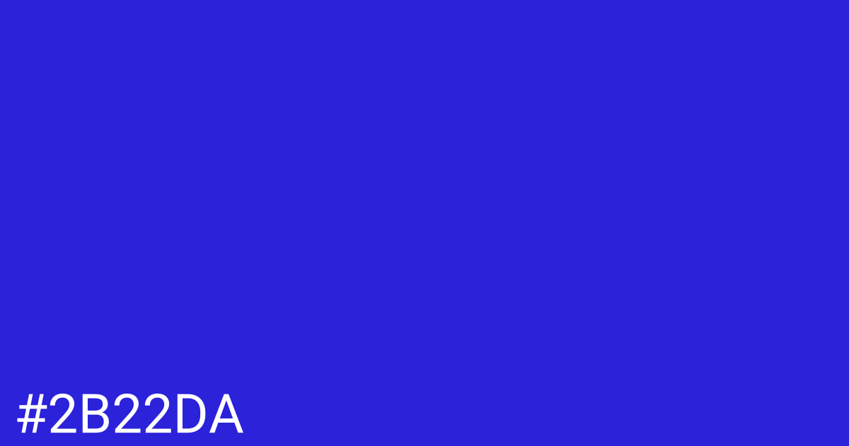 Hex color #2b22da graphic