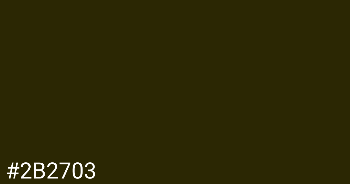 Hex color #2b2703 graphic