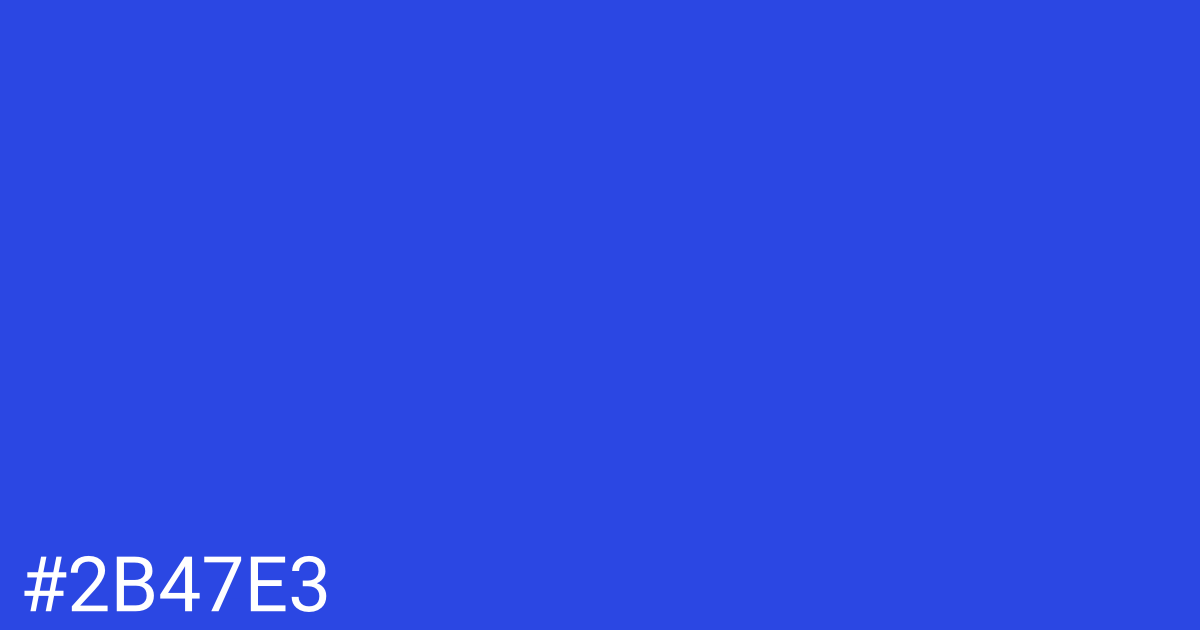 Hex color #2b47e3 graphic