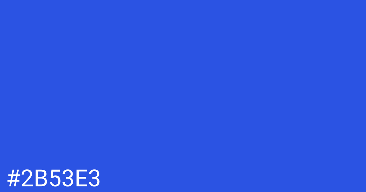 Hex color #2b53e3 graphic