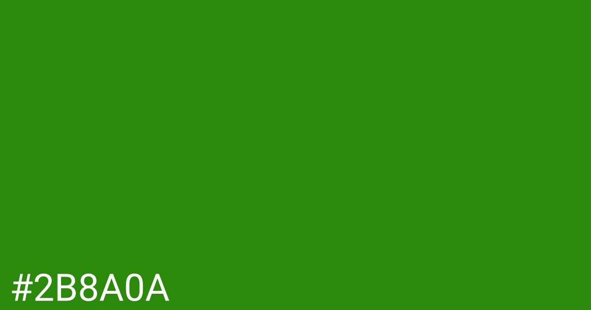 Hex color #2b8a0a graphic