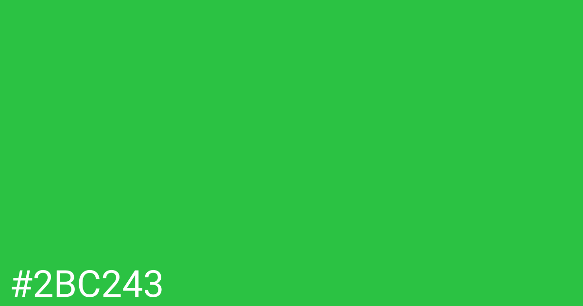 Hex color #2bc243 graphic