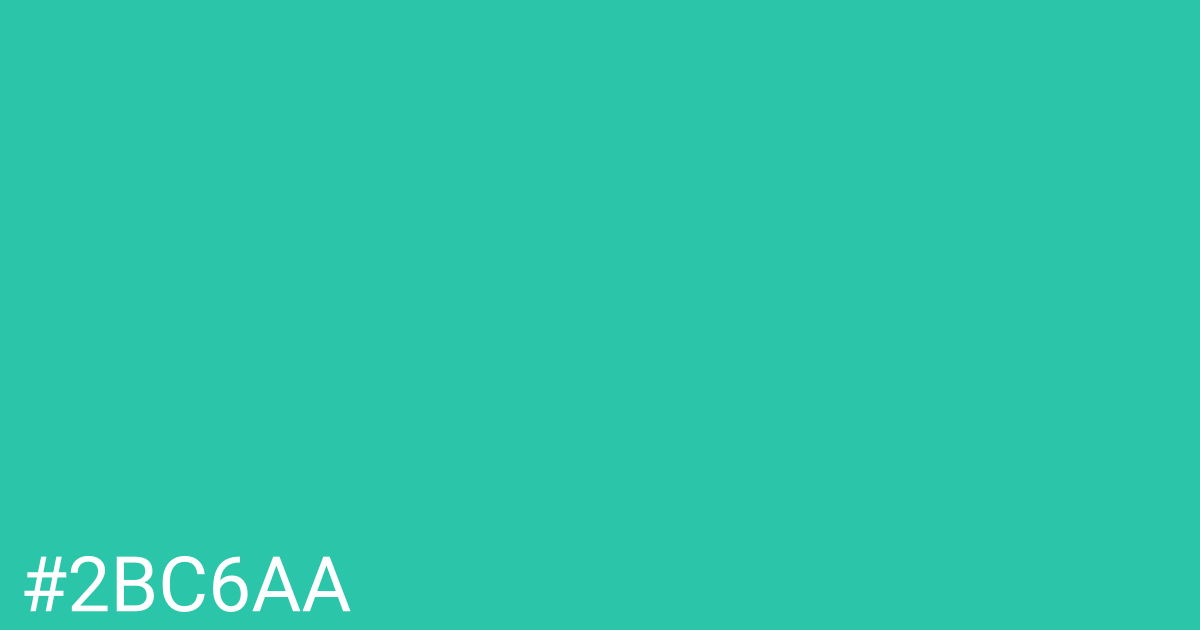 Hex color #2bc6aa graphic