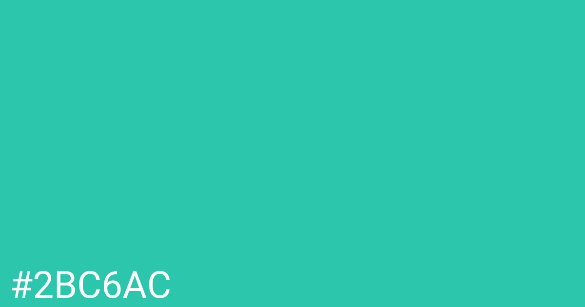 Hex color #2bc6ac graphic