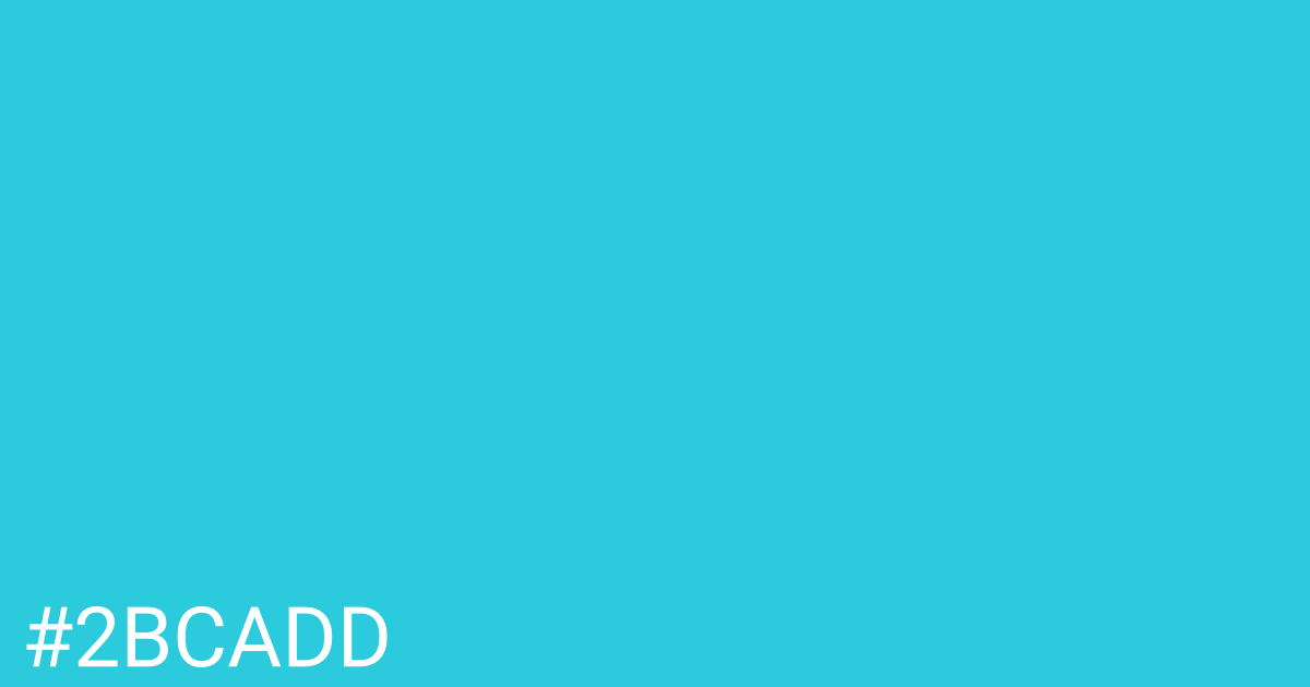 Hex color #2bcadd graphic