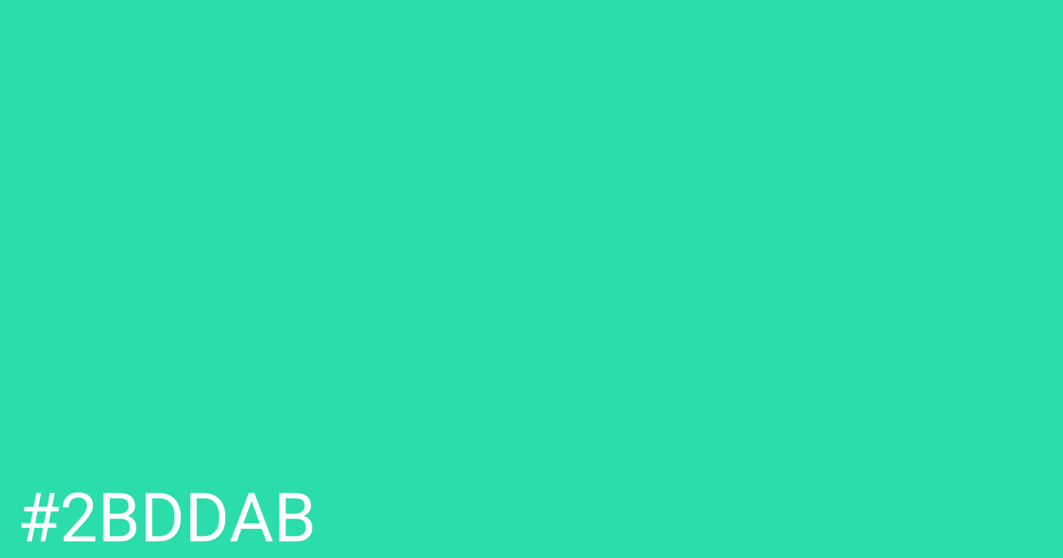 Hex color #2bddab graphic