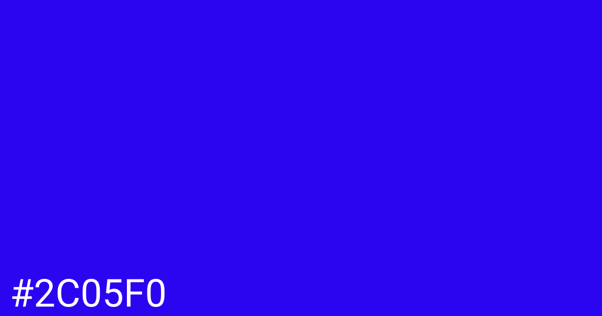 Hex color #2c05f0 graphic