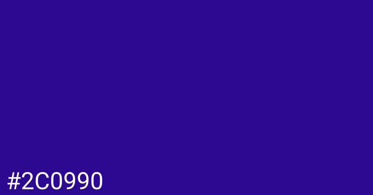 Hex color #2c0990 graphic