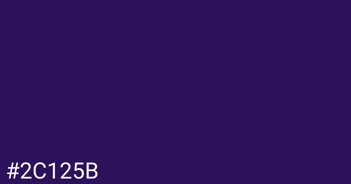 Hex color #2c125b graphic