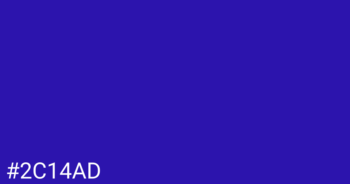 Hex color #2c14ad graphic