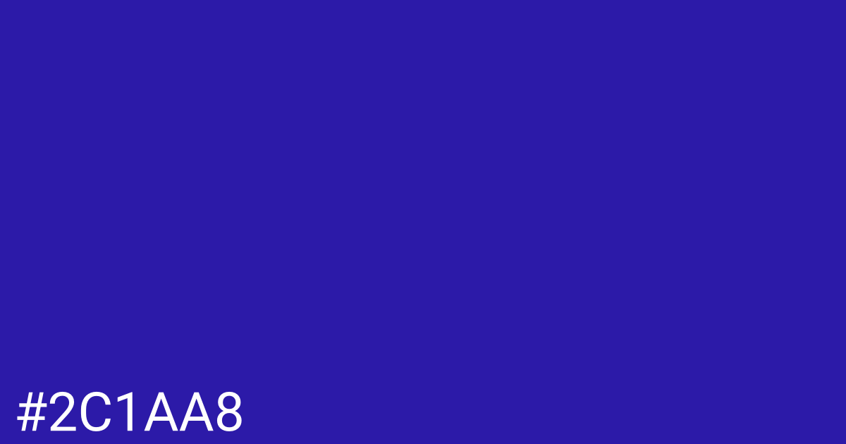 Hex color #2c1aa8 graphic